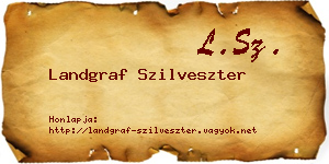 Landgraf Szilveszter névjegykártya