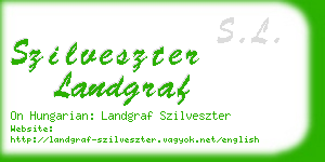 szilveszter landgraf business card